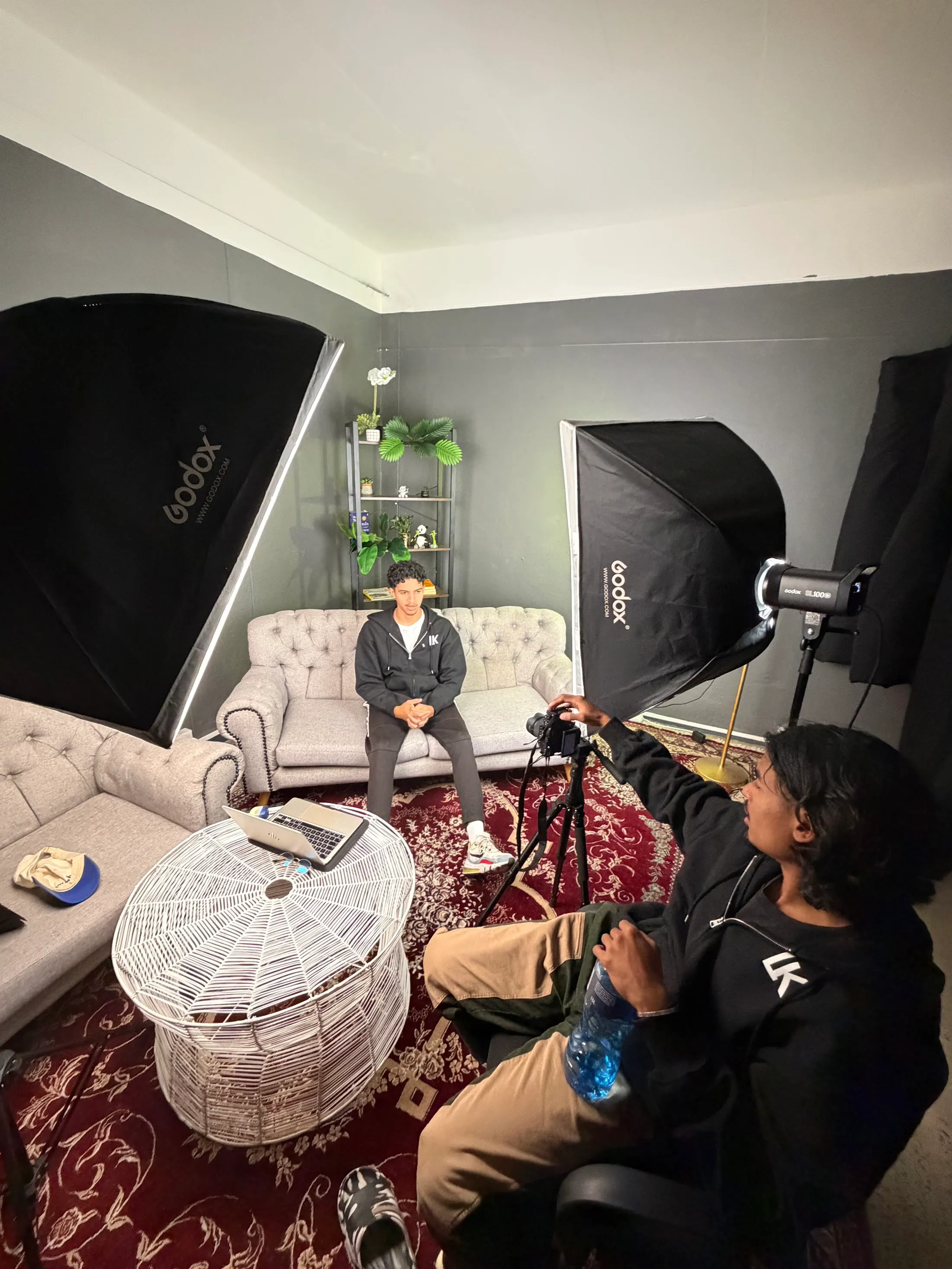 The Lefklik crew setting up a studio shoot